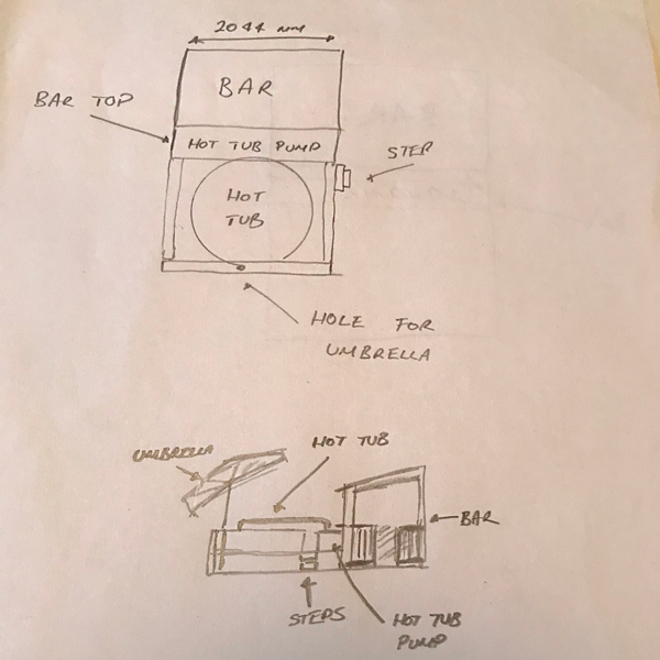 Plans for a DIY hot tub shelter and surround